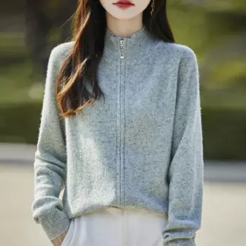 Лидер продаж, кардиган из 100 шерсти, Женский вязаный свитер с круглым вырезом, простой и универсальный женский свитер с длинными рукавами на осень и зиму