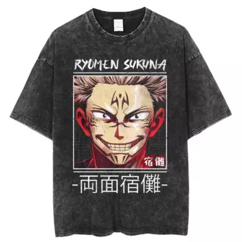 Лидер продаж, летняя промытая Мужская футболка в стиле японского аниме ююютсу кайсен, уличная одежда в стиле хип-хоп, Повседневная футболка в стиле Харадзюку с коротким рукавом, Футболки унисекс, топы
