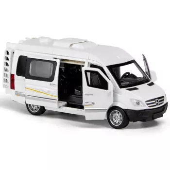 Лидер продаж, литая модель автомобиля Benz MPV Sprinter в масштабе 1:32, металлическая модель с подсветильник кой и звуком, автомобиль с откидной спинкой, коллекция игрушек из сплава для подарка
