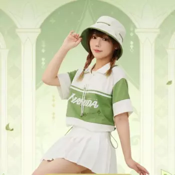 Лидер продаж, MihoyoGame Impact Official, футболка-поло с принтом Бога травы, нахида, зеленая, модная женская футболка-поло с коротким рукавом