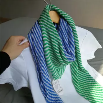 Лидер продаж, плиссированный шарф Miyake в полоску, со стразами