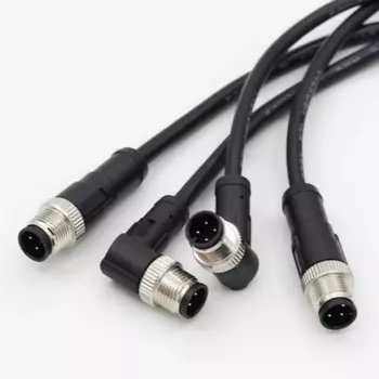 CAZN M12 разъем, черный, литой провод, 2-12 контактов