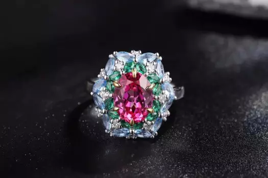 Лидер продаж, роскошное кольцо из серебра пробы с ростом Рубина