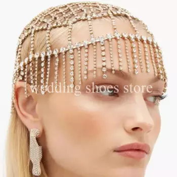 Лидер продаж, роскошные женские головные уборы с бахромой, модные свадебные украшения для волос, новая дизайнерская женская повязка на голову, цепочка для волос