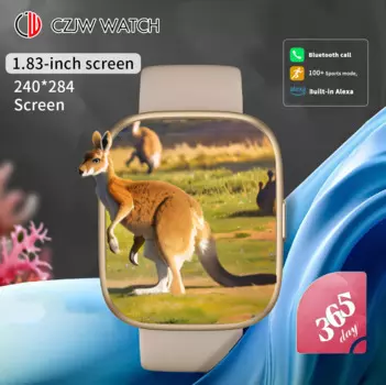 Лидер продаж ZZYSMART 1,83 дюйма IDW26 Смарт-часы для мужчин и женщин Bluetooth-вызов встроенные Alexa IP68 Водонепроницаемые умные часы с пульсометром