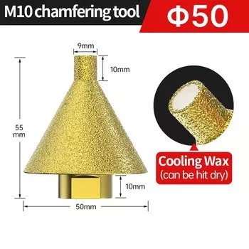 LIDIAO Алмазное сверло для снятия фаски M10 38/50 мм