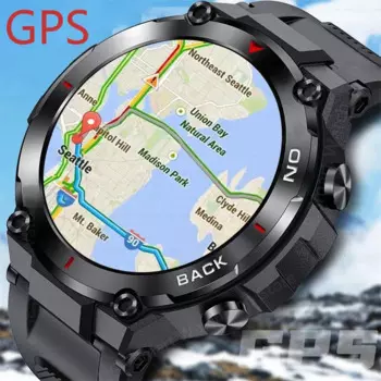 Lige 2024 GPS Умные часы Спорт Фитнес Браслет Звонок Напоминание сердечный ритм IP68 Водонепроницаемые умные часы Мужские часы Android IOS
