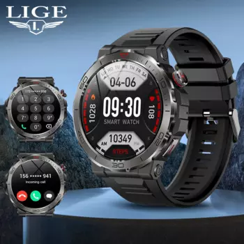 LIGE новые уличные умные часы, мужские спортивные часы для фитнеса, 400 мАч, часы с компасом, Bluetooth-вызовы, водонепроницаемые умные часы для Huawei Xiaomi