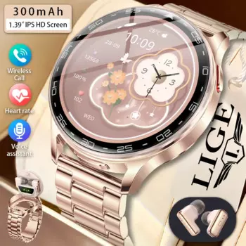 LIGE новые женские умные часы для мужчин 1,39-дюймовый HD-экран монитор здоровья спортивные часы беспроводной звонок водонепроницаемые умные часы для мужчин для Xiaomi