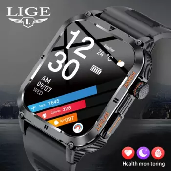 LIGE прочные спортивные умные часы для мужчин Bluetooth вызов AI голосовой монитор здоровья часы мужские водонепроницаемые умные часы для Android IOS