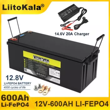 LiitoKala 12 В 12,8 Ач LiFePO4 Аккумуляторный блок в 4 струны инвертор литий-железо-фосфата солнечной энергии Аккумуляторы для кемпинга без налогов