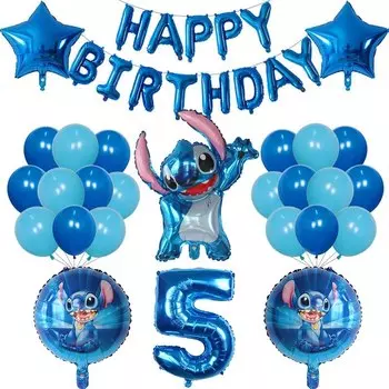 Lilo & Stitch 30-дюймовый Цифровой Набор Воздушных Шаров На День Рождения, Мультяшная Фигурка, Круглая Форма