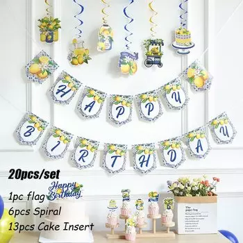 Лимонный баннер для дня рождения