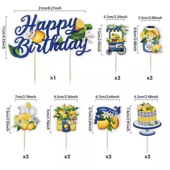 Лимонный баннер "С днём рождения"