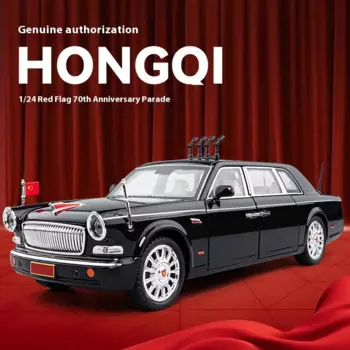 Лимузин HONGQI L5 из сплава в масштабе 1:24, литая модель автомобиля, парад на годовщину 70-летия, коллекционный дисплей, украшение, подарок для мальчиков, детская игрушка