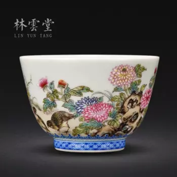 Lin Yuntang мастер чашка одна чашка кунг-фу чайные чашки Цзиндэчжэнь Высококачественная эмалированная чашка для порошка