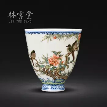 Lin Yuntang мастер чашка одна чашка кунг-фу чайные чашки Цзиндэчжэнь Высококачественная эмалированная чашка для порошка