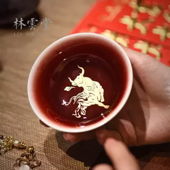 Lin Yuntang стакан для мастера кунг-фу чайные чашки стандартная чайная чашка Рубиновая красная чашка Телец
