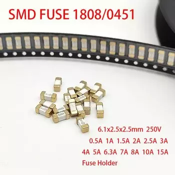 LingLiWei 1808/0451 золотые SMD предохранители 0.5А-15А