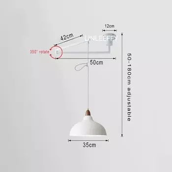 linleeffy Подвесной светильник Nordic Design черный/белый
