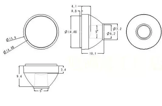 Линза JLLSMCMGGX диаметром 16 мм