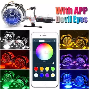 Линзы Sinolyn для фар Hella 3R G5 5R, биксеноновые глаза дьявола, HID проектор, сотовый футбол, синяя линза, модификация D1S D2S D3S D4S