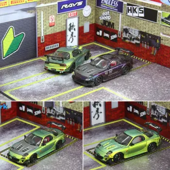 Литая металлическая модель автомобиля Mazda FD3S, масштаб 1:64, классические подарки, статическое украшение дисплея