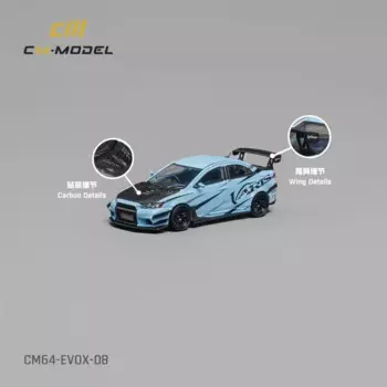 Литая миниатюрная коллекция моделей автомобилей, модель Lancer Evolution EVO X CZ4A, цвет голубой, 1:64