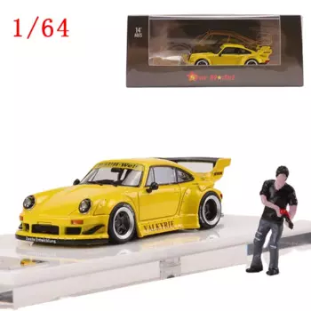 Литая под давлением модель автомобиля, модель звезды, 1/64 Porsche RWB 930, режим автомобиля с куклой, игровые автомобили Porsche, игрушки для мальчиков