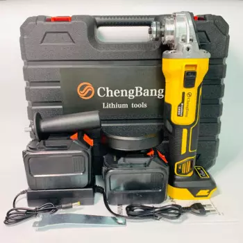 Литиевая электрическая бесщеточная угловая электромеханическая шлифовальная машина с динамическим углом 100 мм желтая угловая шлифовальная машина