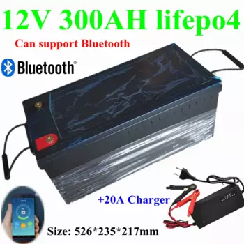 Литиевая батарея 12,8 В Ач Lifepo4 12 В Ач батарея с bluetooth BMS APP для инверторной базовой станции лодки AGV + 20A зарядное устройство