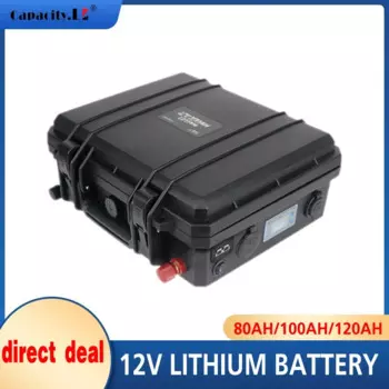 Литиевая батарея 12 в 120 Ач, внешний аккумулятор 100 Ач, морской инвертор, аккумулятор 80 Ач, Солнечный перезаряжаемый мобильный для RV Outdoor