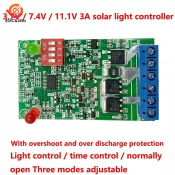 Литиевая батарея 3,7 В 3A солнечный контроллер управления светом 7,4 В 11,1 В солнечная лампа для газона деинсектирующая лампа контроллер печатной платы