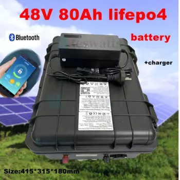 Литиевая батарея для системы солнечной батареи и двигателя bateau, батареи VeFePO4, зарядное устройство 10A, 48V, 80Ah