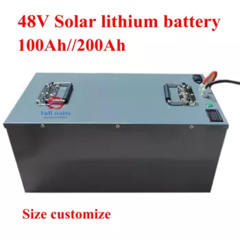 Литиевая батарея на солнечных батареях 48 В, 100 Ач, 200 ач, долговечность использования ночью с BMS для панелей солнечных батарей 10 кВт, инвертор кВА + зарядное устройство 10 А
