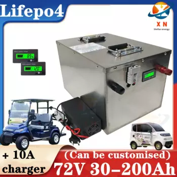 Литиевый аккумулятор 72 В 100 Ач 120 Ач 150 Ач 180 Ач 200 Ач 30 Ач-80 Ач Lifepo4 6000 + цикл для 10 кВт 5 кВт 3 кВт скутера трехколесного велосипеда мотоцикла