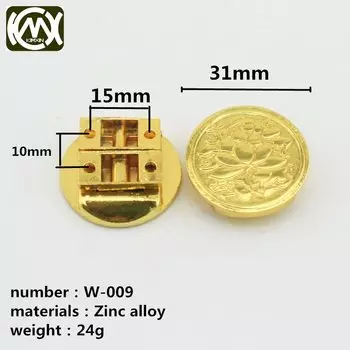 Литой под давлением замок KIMXIN для деревянных ящиков, металлические аксессуары, с изображением золотого лотоса, бесплатная доставка, W-009golden