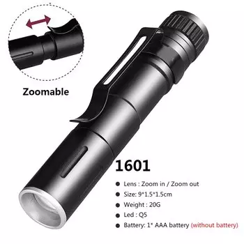 Litwod 1601 черный портативный светодиодный фонарик