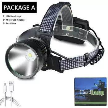 Litwod FL-58/FL-57 7-ядерный черный налобный фонарь