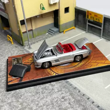 Литый под давлением в масштабе 1:64, классический винтажный автомобиль Benz 300sl, спортивный автомобиль, Коллекционная модель спортивного автомобиля, демонстрационная игрушка, сувенир, украшение сцены
