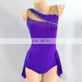 LIUHUO женские костюмы для аэройоги, танцевальные костюмы для выступлений, танцевальные костюмы для взрослых девочек, фиолетовые