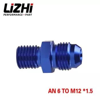 LIZHI RACING-синий Male 6AN 6 An Flare к m12x1, 5 (мм) M14x1, 5 (мм) метрический прямой фитинг AN 6 до M12 * 1,5 M14 * 1,5 порт. Адаптер