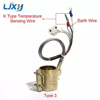 LJXH латунный ленточный нагреватель, электрическое нагревательное кольцо 25x3 0/30x3 0/30x3 5/30x4 0/30x45 мм, внутренний диаметр x высота с двумя/тремя/пятью проводами