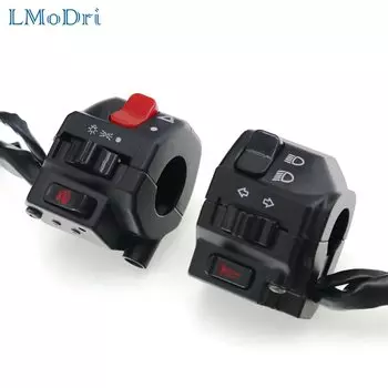 LMoDri черный Универсальный алюминий 7/8 дюйма 22 мм переключатель мотоцикла руль мотоцикла клаксон указатель поворота кнопки управления фарами