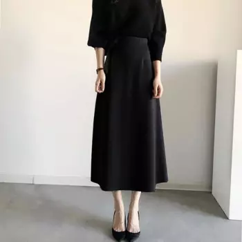 LMQ Новая мода для женщин с высокой талией Maillot De Bain Femme однотонная повседневная обувь в винтажном стиле; Юбка-миди Женские Простые Офисные трапециевидные юбки; Сезон осень-зима
