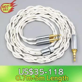 ЛН 008139 Графеновый 7N OCC посеребренный кабель для наушников Type2 для наушников Sennheiser HD700, двойной 2,5 мм, 4-жильный, 1,75 мм