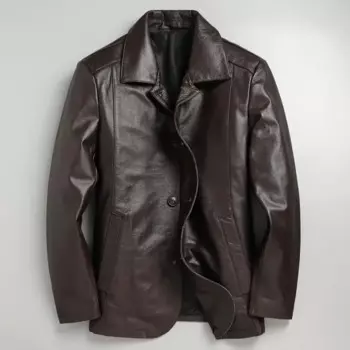 LNY Shop Best.Plus Mew куртка из натуральной воловьей кожи для отдыха в деловом стиле. Классическая Повседневная кожаная куртка. Качественная тонкая кожаная ткань.