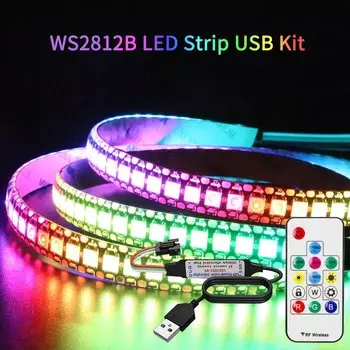 LOAMLIN RGB светодиодная лента WS2812B 14 клавиш 1м/2м/3м/4м/5м