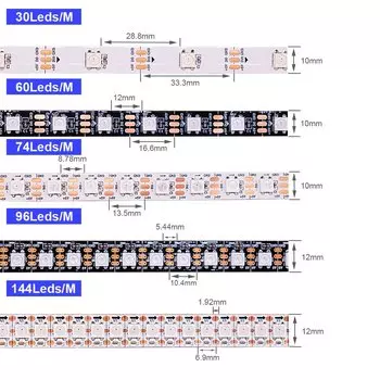 RGBIC светодиодная лента WS2812B DC5V