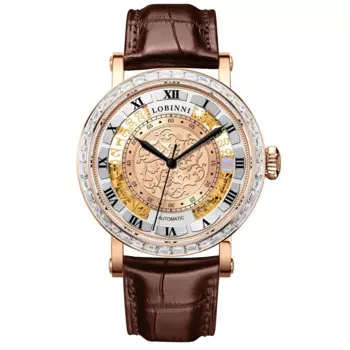 LOBINNI мужские автоматические часы мужские наручные часы лучший люксовый бренд швейцарские часы водостойкие наручные часы с сапфировым кожаным ремешком